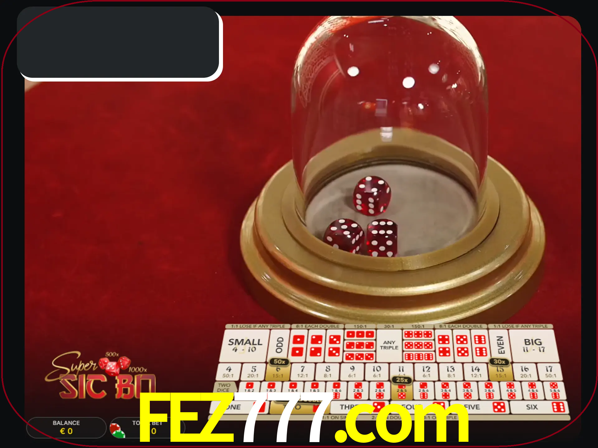 Deixe os dados ao seu lado nos jogos da Sic Bo.