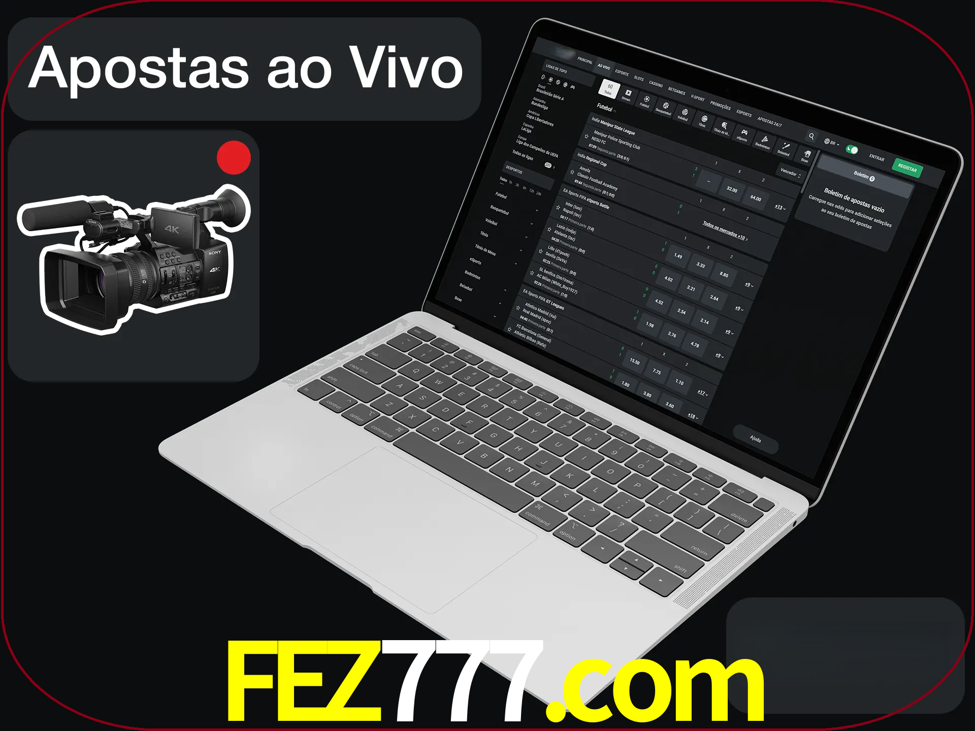 Aposte em formato ao vivo em nosso site.
