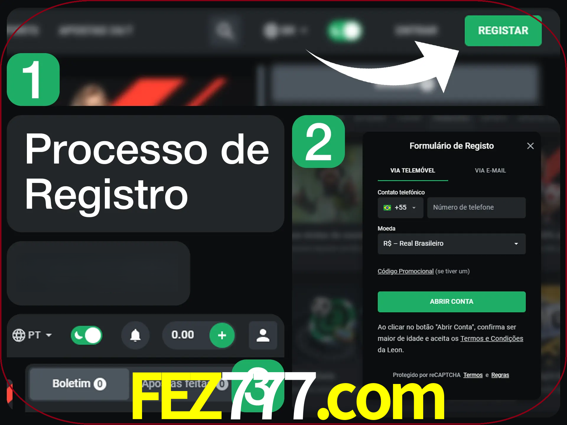 O processo de registro na LeonBet é simples.
